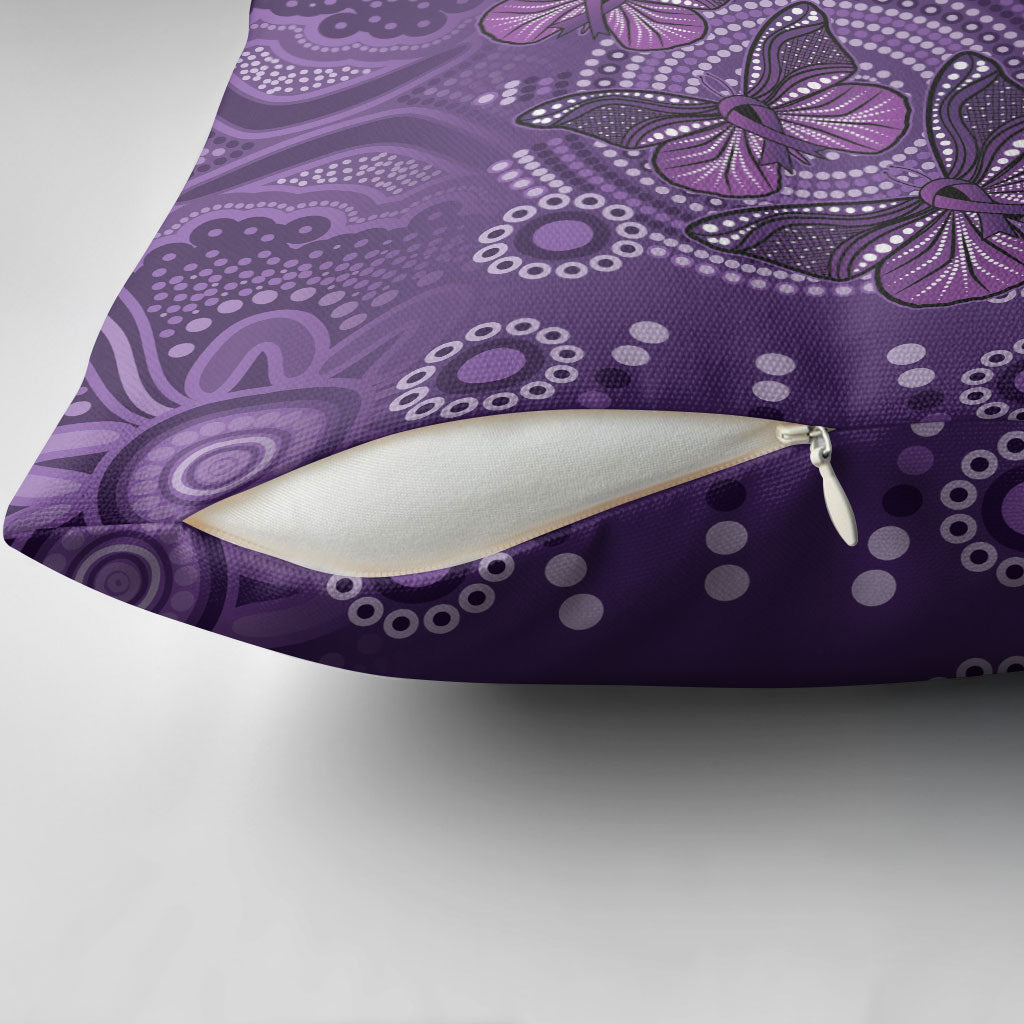 Australia Epilepsy Support Purple Butterfly Strength Pillow Cover