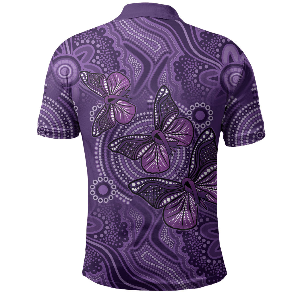 Australia Epilepsy Support Purple Butterfly Strength Polo Shirt