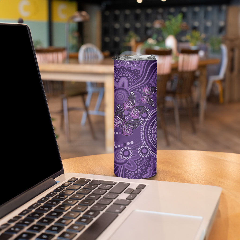 Australia Epilepsy Support Purple Butterfly Strength Skinny Tumbler