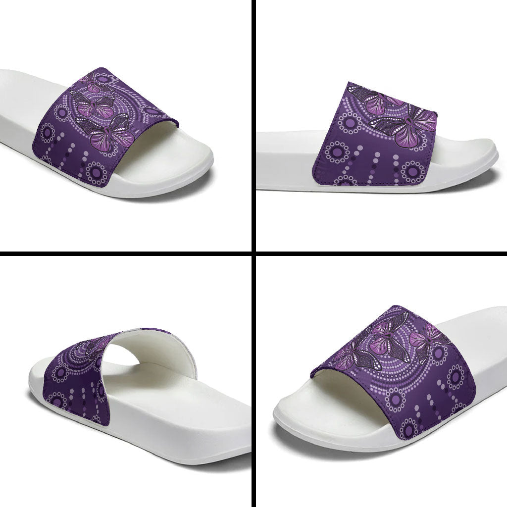 Australia Epilepsy Support Purple Butterfly Strength Slide Sandals