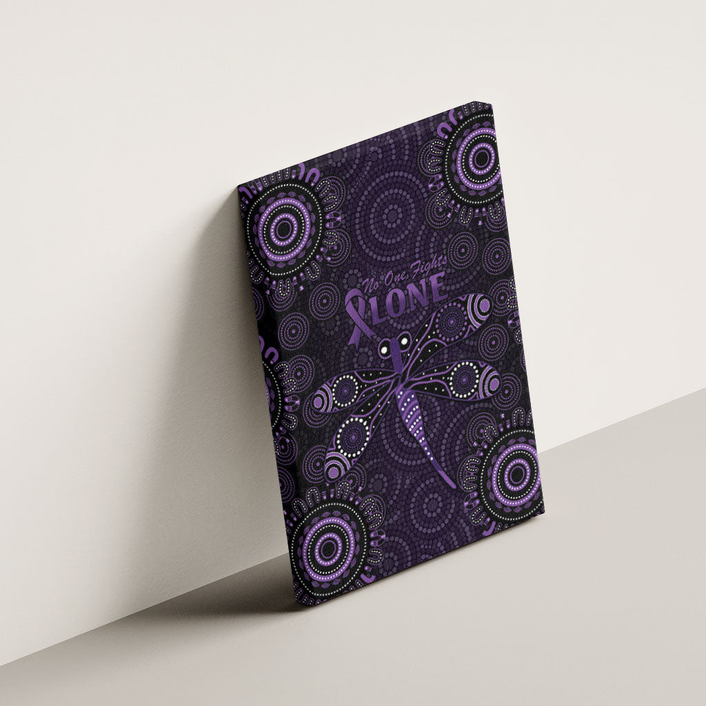 Australia Epilepsy Support Purple Dragonfly Canvas Wall Art Aboriginal of Hope