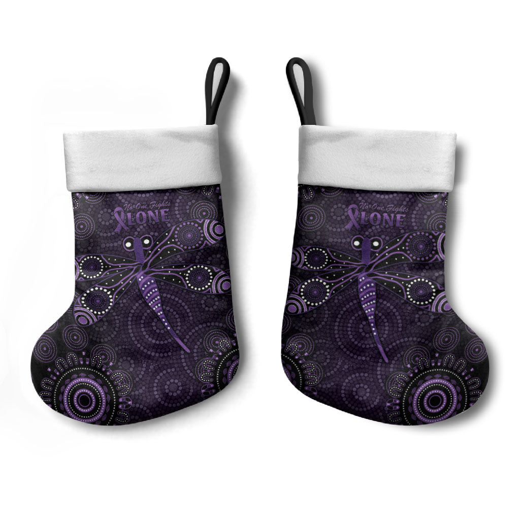 Australia Epilepsy Support Purple Purple Dragonfly Christmas Stocking Aboriginal of Hope