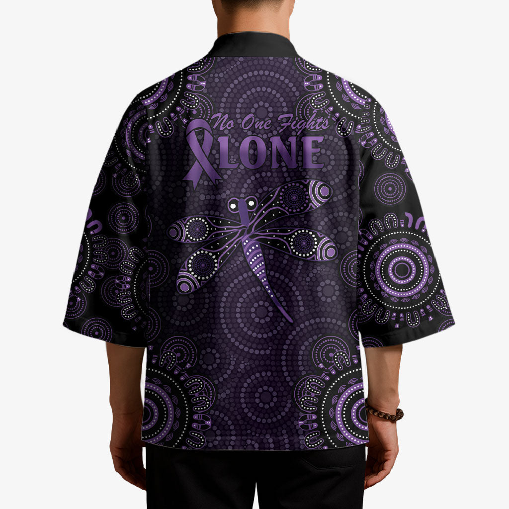 Australia Epilepsy Support Purple Dragonfly Kimono Aboriginal of Hope