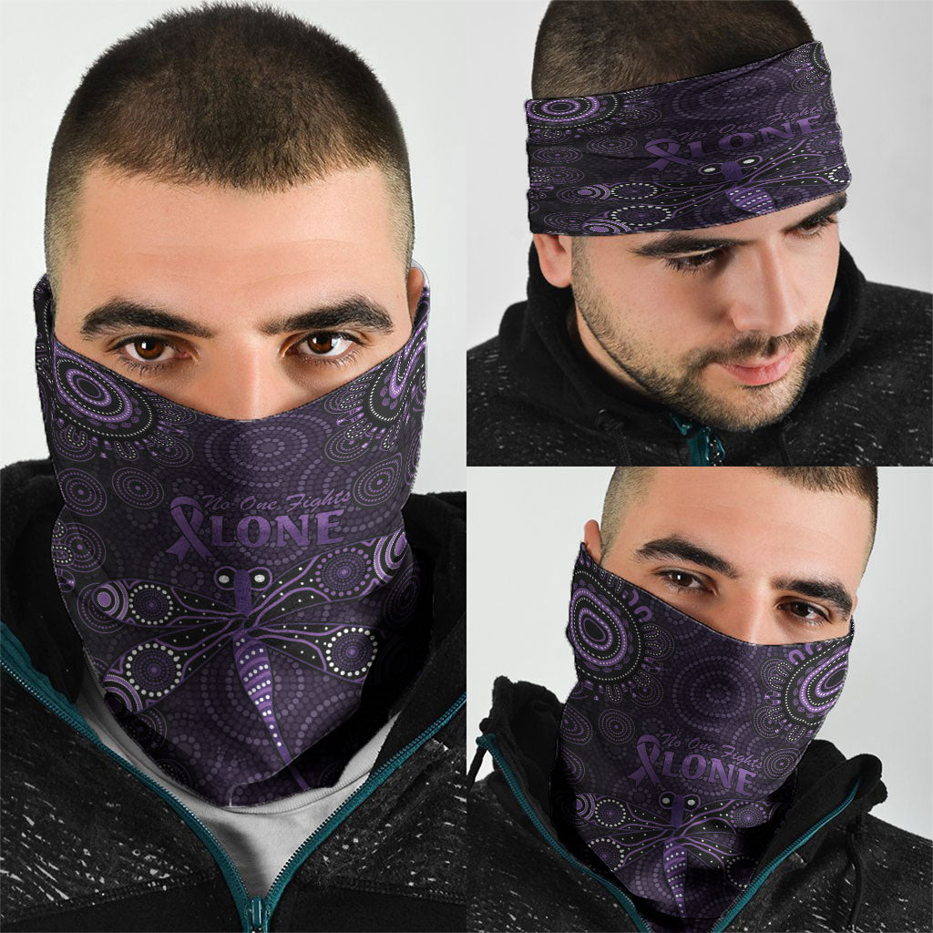 Australia Epilepsy Support Purple Dragonfly Neck Gaiter Aboriginal of Hope