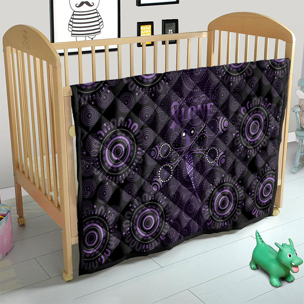 Australia Epilepsy Support Purple Dragonfly Quilt Aboriginal of Hope