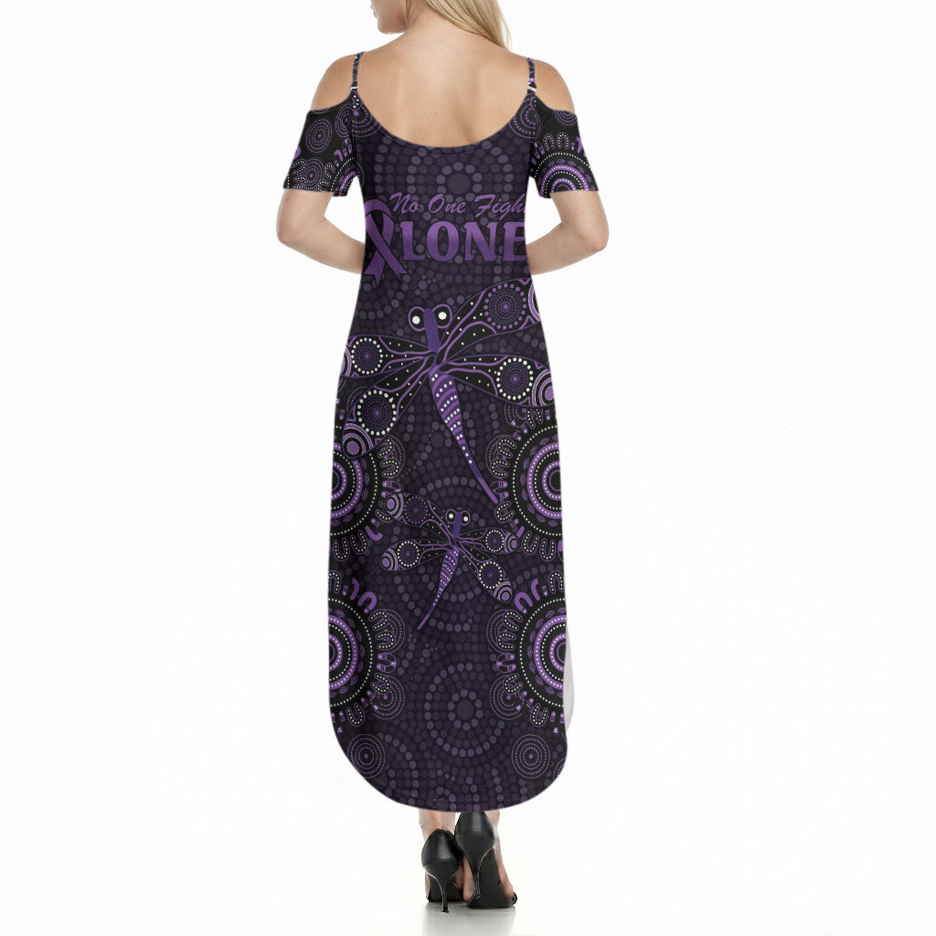Australia Epilepsy Support Purple Dragonfly Summer Maxi Dress Aboriginal of Hope