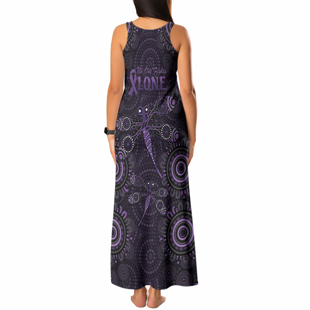 Australia Epilepsy Support Purple Dragonfly Tank Maxi Dress Aboriginal of Hope