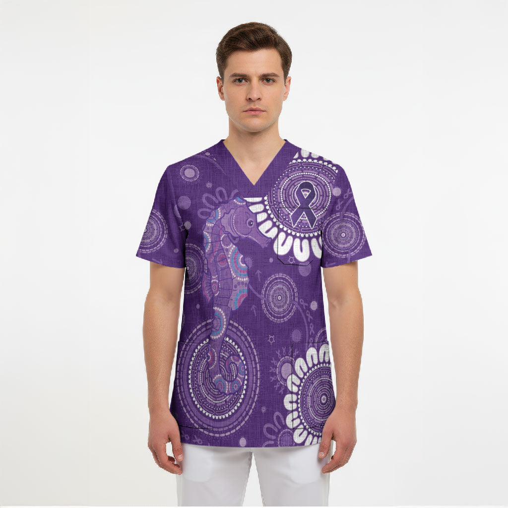 Sea Horse Australia Epilepsy Support Scrub Top