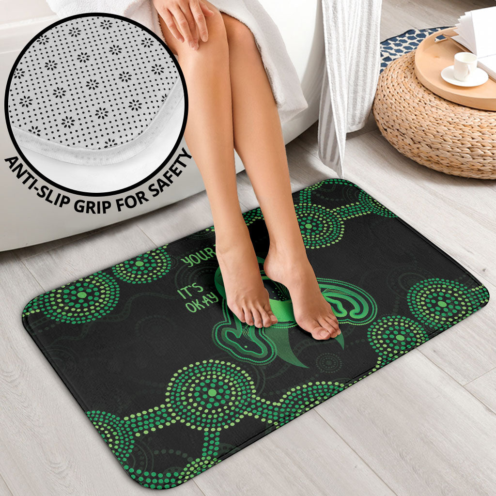 Green Kangaroo Ribbon Aboriginal Personalised Bathroom Set Depression Support Hope And Healing