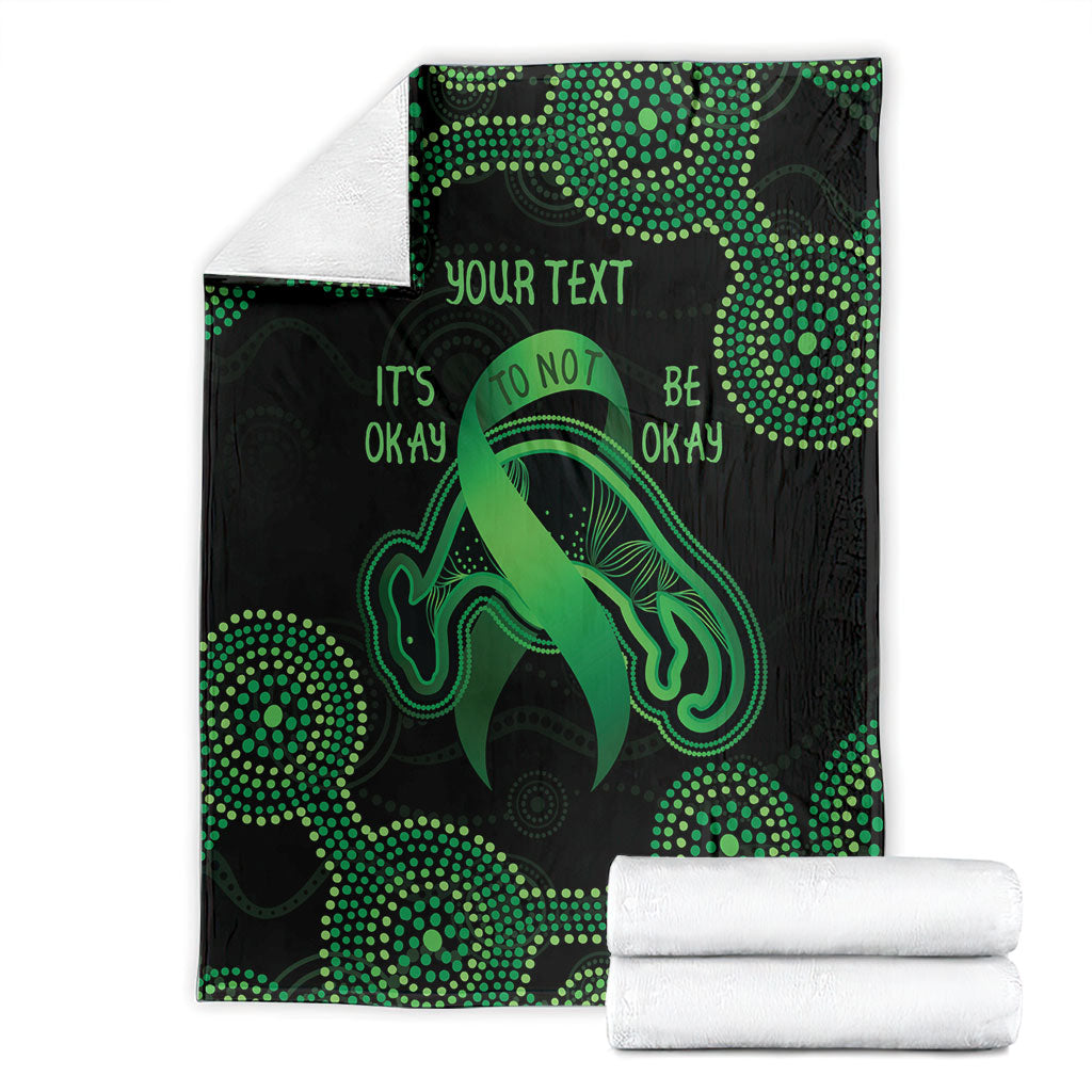 Green Kangaroo Ribbon Aboriginal Personalised Blanket Depression Support Hope And Healing