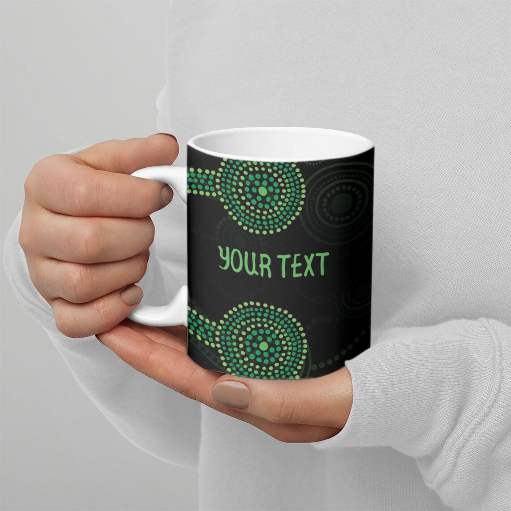 Green Kangaroo Ribbon Aboriginal Personalised Ceramic Mug Depression Support Hope And Healing