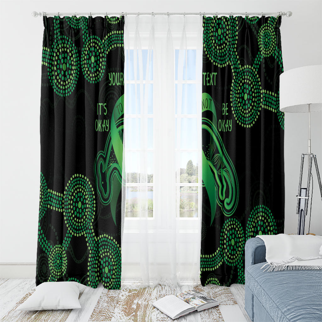 Green Kangaroo Ribbon Aboriginal Personalised Window Curtain Depression Support Hope And Healing