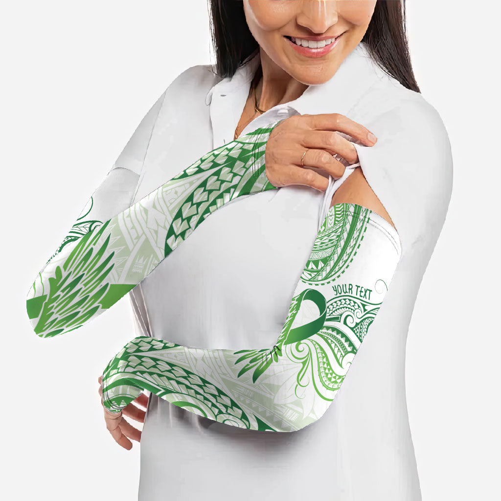 Its Okay Green Ribbon Personalised Arm Sleeves Polynesian Depression Support Hope And Healing