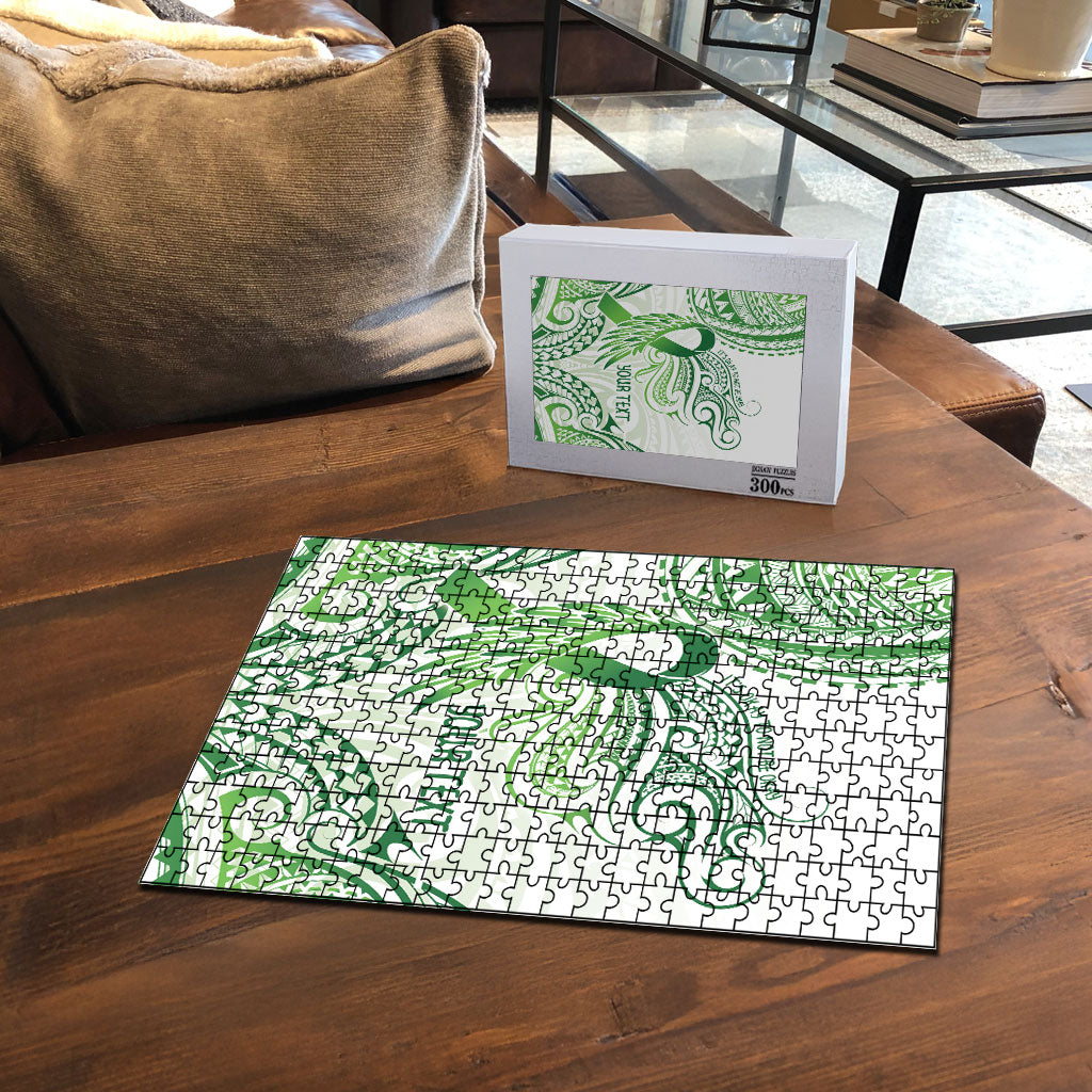 Its Okay Green Ribbon Personalised Puzzle Polynesian Depression Support Hope And Healing