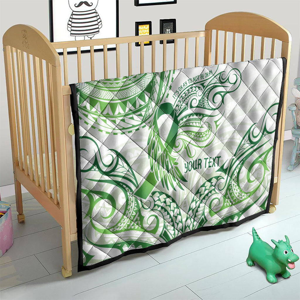 Its Okay Green Ribbon Personalised Quilt Polynesian Depression Support Hope And Healing