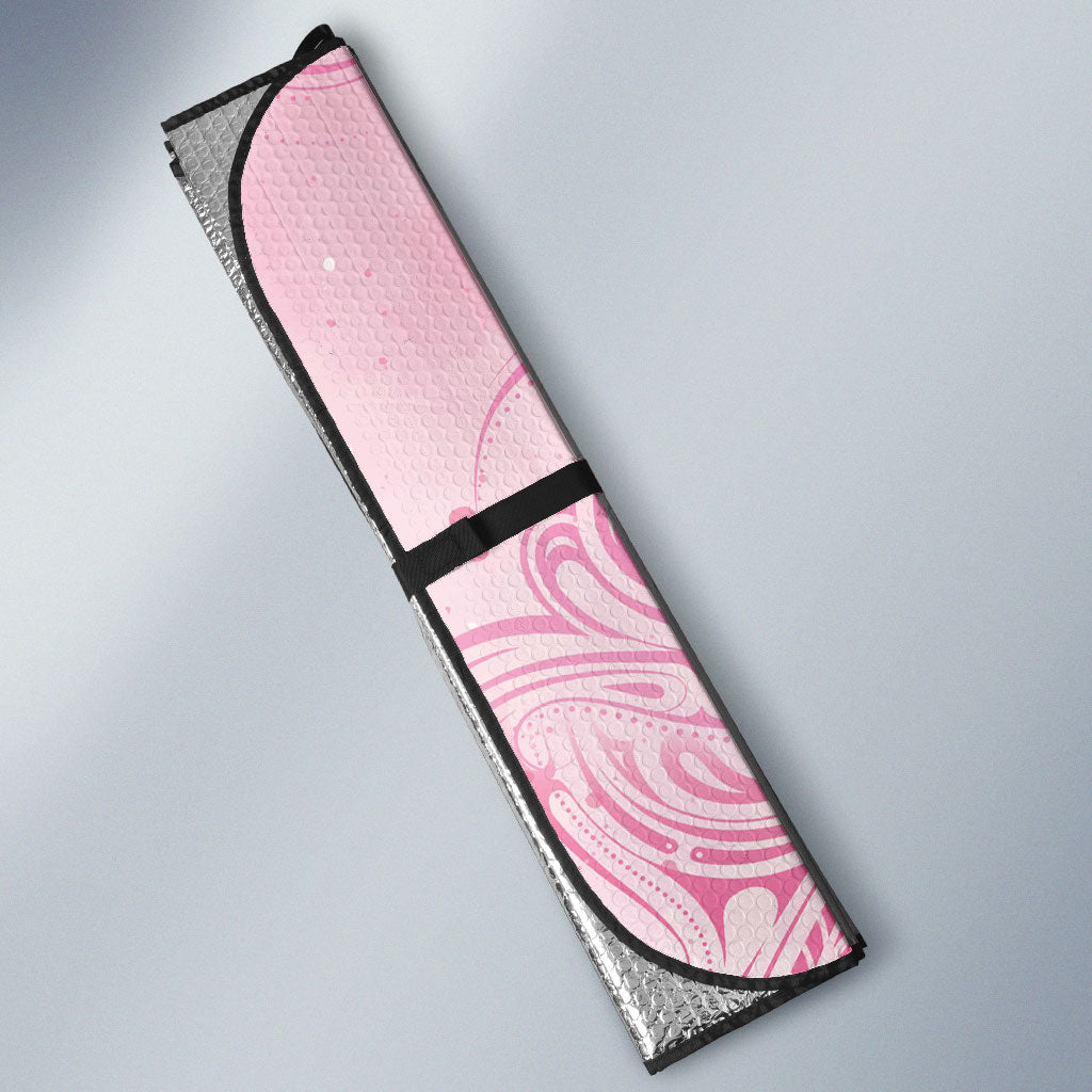 Hawaii Breast Cancer Support Auto Sun Shade Maile Pikake Lokelani Crown Flower Lei Inspired
