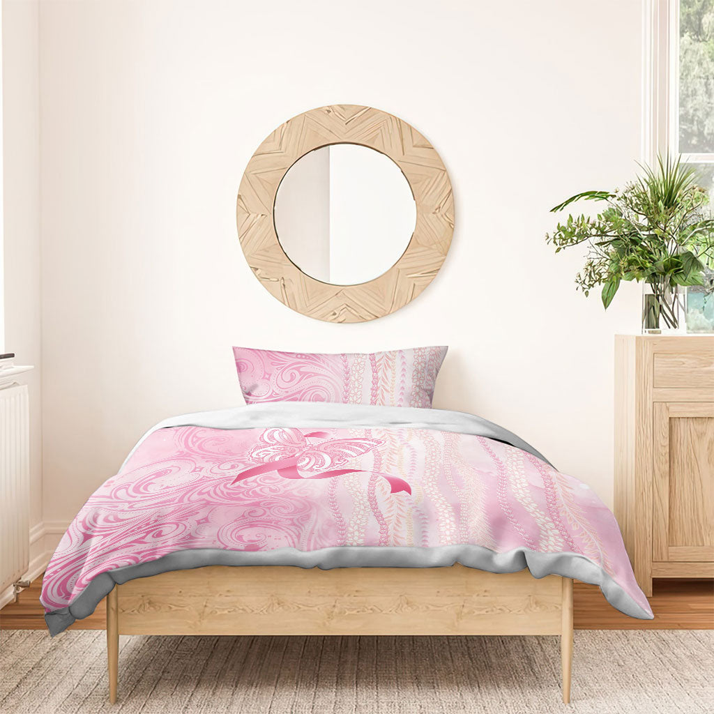 Hawaii Breast Cancer Support Bedding Set Maile Pikake Lokelani Crown Flower Lei Inspired