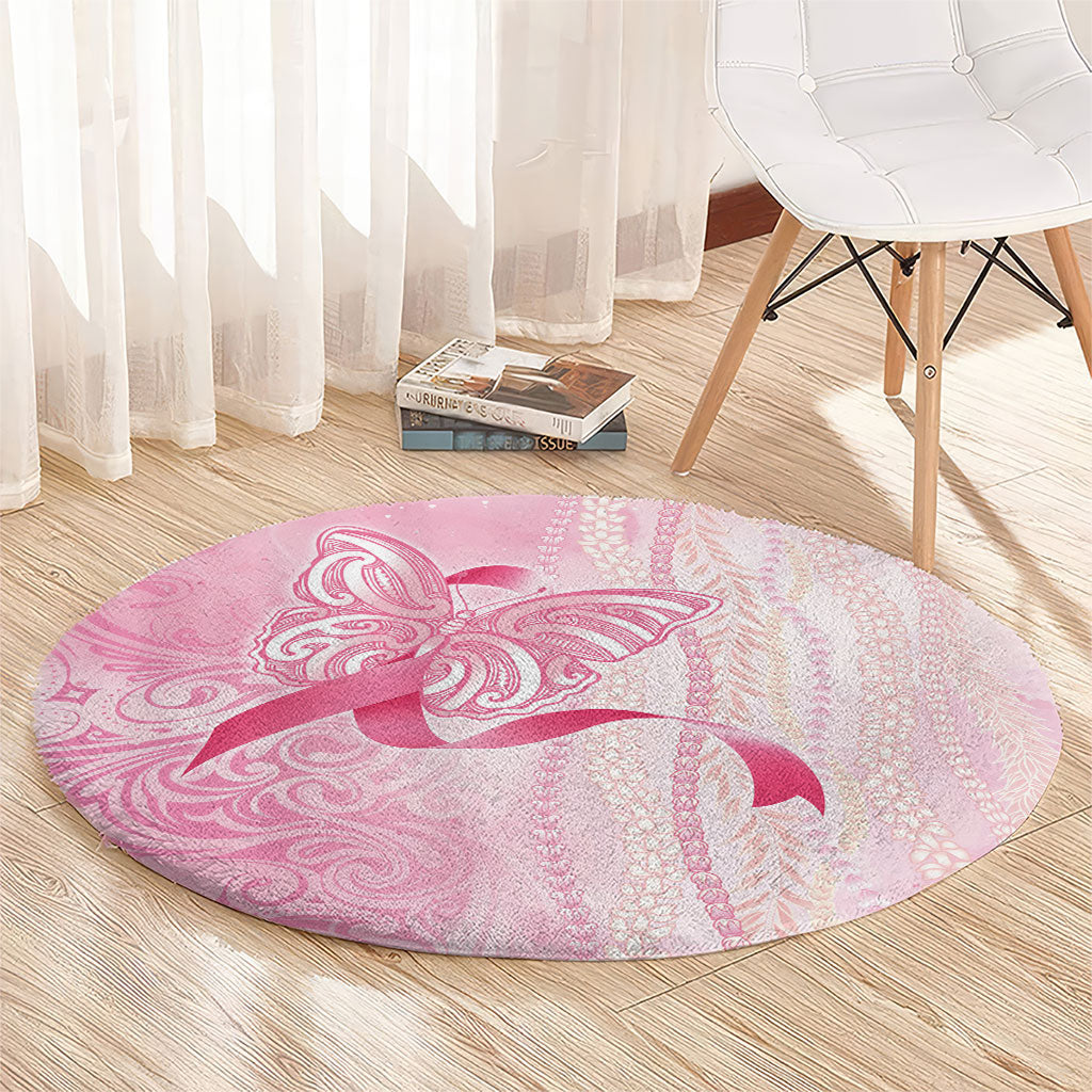 Hawaii Breast Cancer Support Round Carpet Maile Pikake Lokelani Crown Flower Lei Inspired