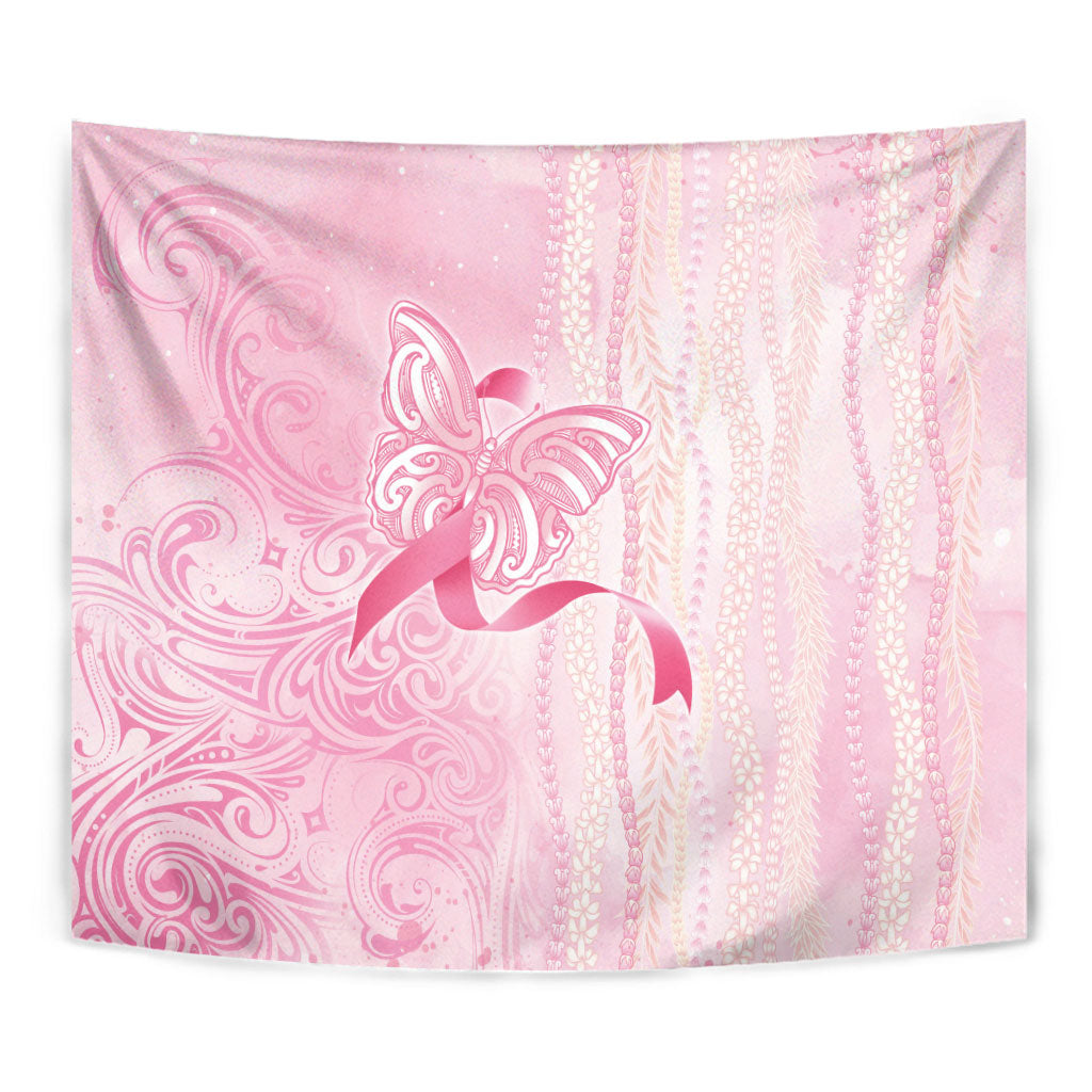 Hawaii Breast Cancer Support Tapestry Maile Pikake Lokelani Crown Flower Lei Inspired