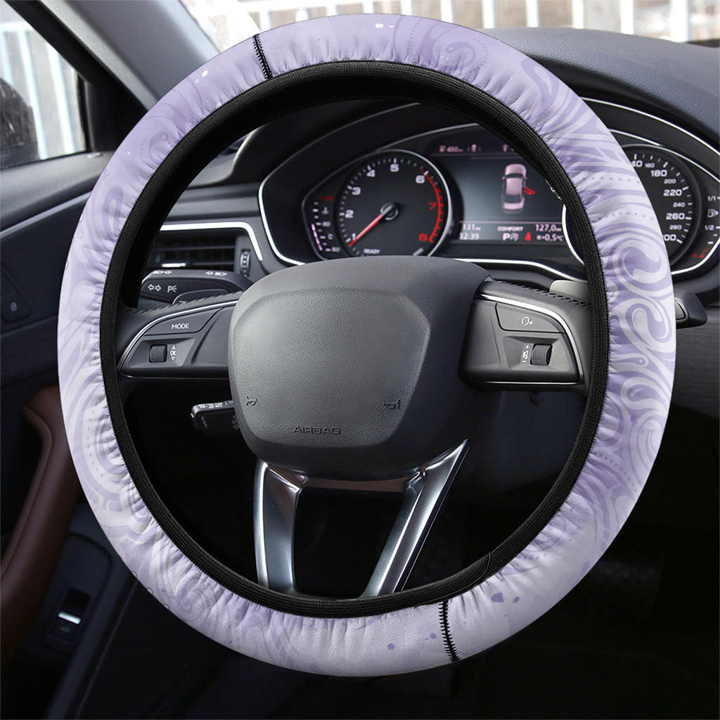 Hawaii Epilepsy Support Purple Ribbon Strength Steering Wheel Cover Maile Pikake Lokelani Crown Flower Lei Inspired