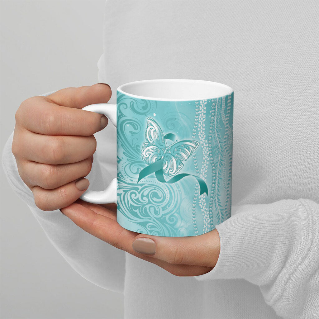 Hawaii PTSD Support Healing From Trauma Ceramic Mug Maile Pikake Lokelani Crown Flower Lei Inspired
