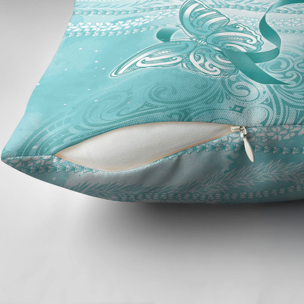 Hawaii PTSD Support Healing From Trauma Pillow Cover Maile Pikake Lokelani Crown Flower Lei Inspired