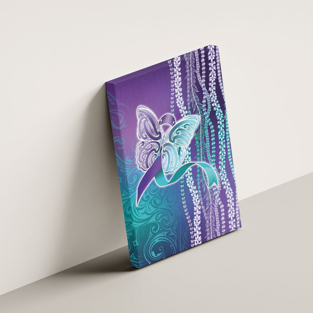 You Matter Suicide Prevention Support Canvas Wall Art Maile Pikake Lokelani Crown Flower Lei Inspired