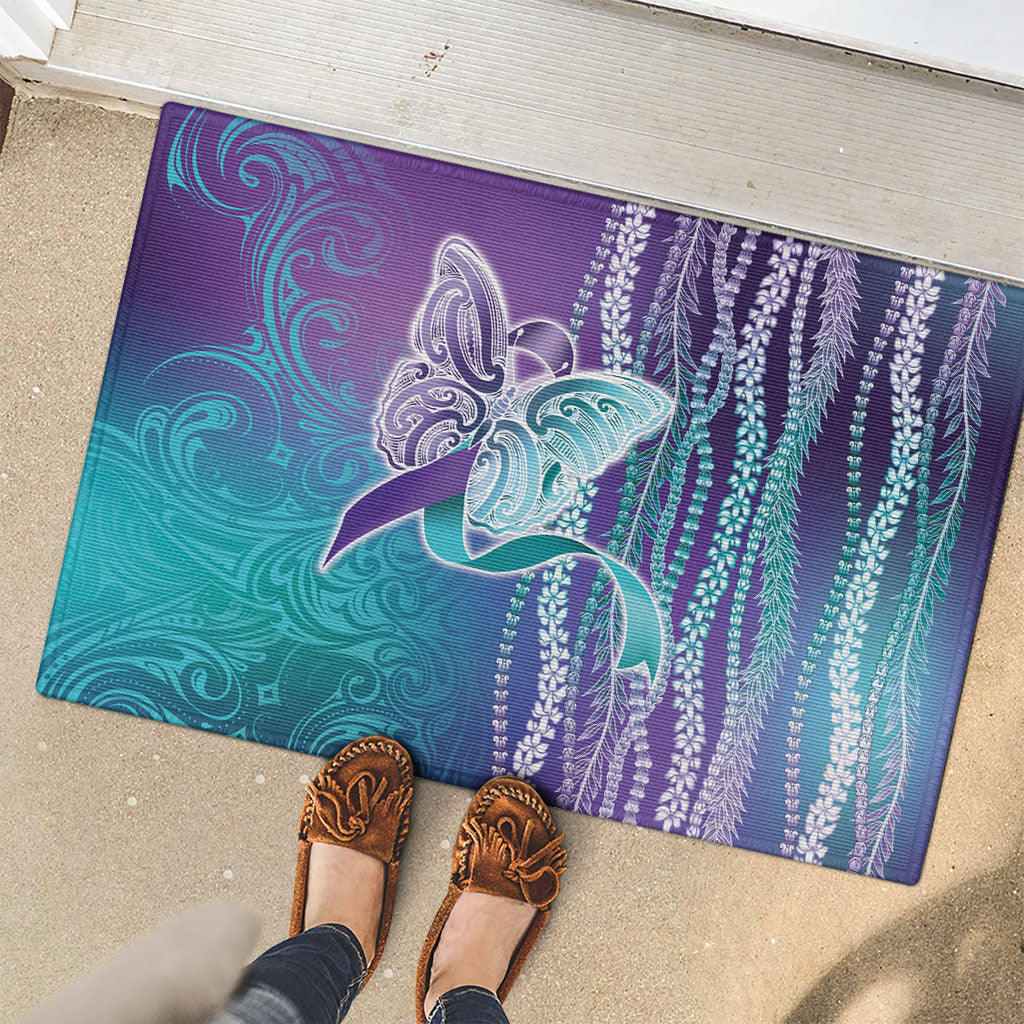 You Matter Suicide Prevention Support Rubber Doormat Maile Pikake Lokelani Crown Flower Lei Inspired