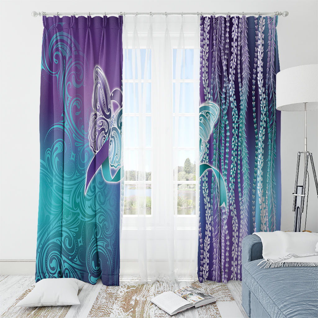 You Matter Suicide Prevention Support Window Curtain Maile Pikake Lokelani Crown Flower Lei Inspired