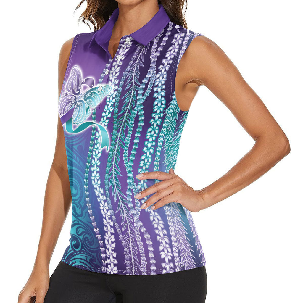 You Matter Suicide Prevention Support Women Sleeveless Polo Shirt Maile Pikake Lokelani Crown Flower Lei Inspired