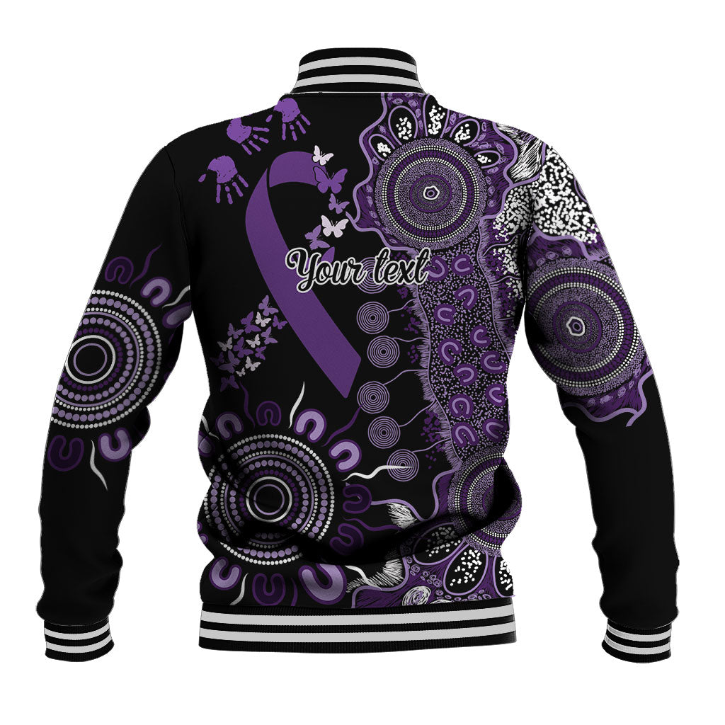 Memories Matter Alzheimers Support Personalised Baseball Jacket Aboriginal Ribbon Dot Painting