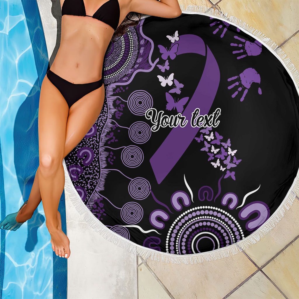 Memories Matter Alzheimers Support Personalised Beach Blanket Aboriginal Ribbon Dot Painting