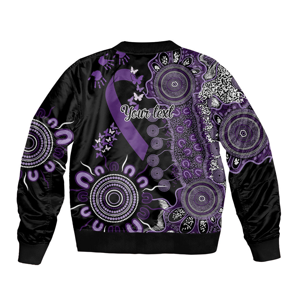 Memories Matter Alzheimers Support Personalised Bomber Jacket Aboriginal Ribbon Dot Painting