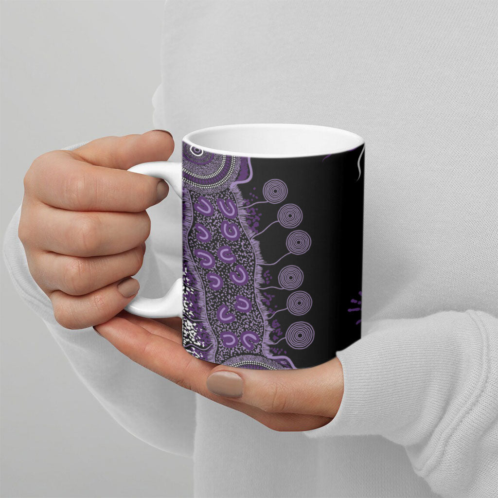 Memories Matter Alzheimers Support Personalised Ceramic Mug Aboriginal Ribbon Dot Painting