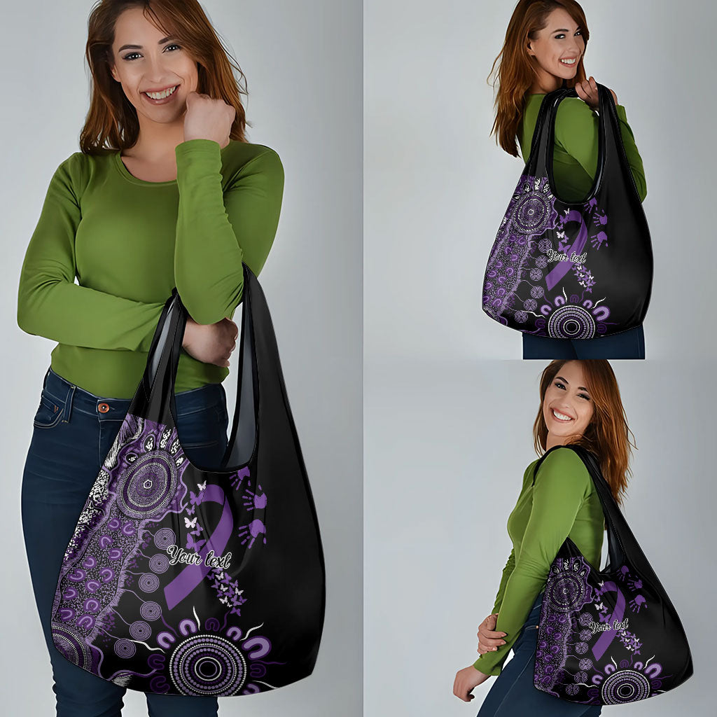 Memories Matter Alzheimers Support Personalised Grocery Bag Aboriginal Ribbon Dot Painting