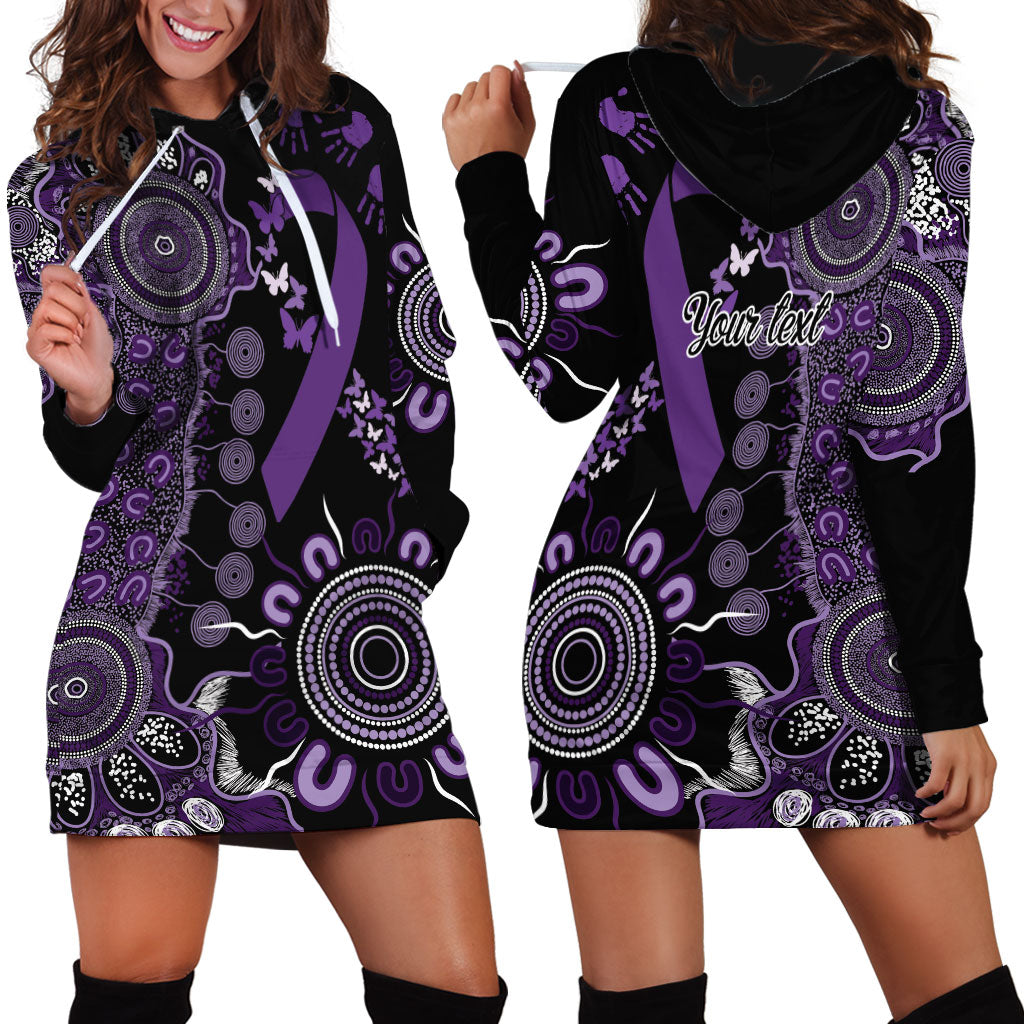 Memories Matter Alzheimers Support Personalised Hoodie Dress Aboriginal Ribbon Dot Painting