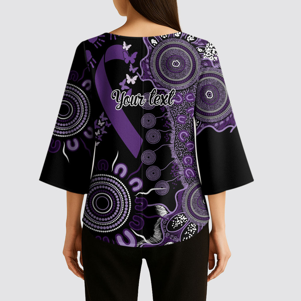 Memories Matter Alzheimers Support Personalised Kimono Sleeve Blouse Aboriginal Ribbon Dot Painting