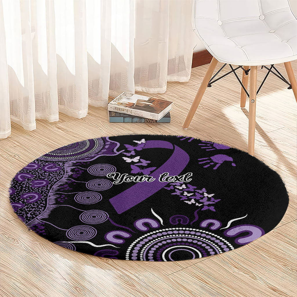 Memories Matter Alzheimers Support Personalised Round Carpet Aboriginal Ribbon Dot Painting