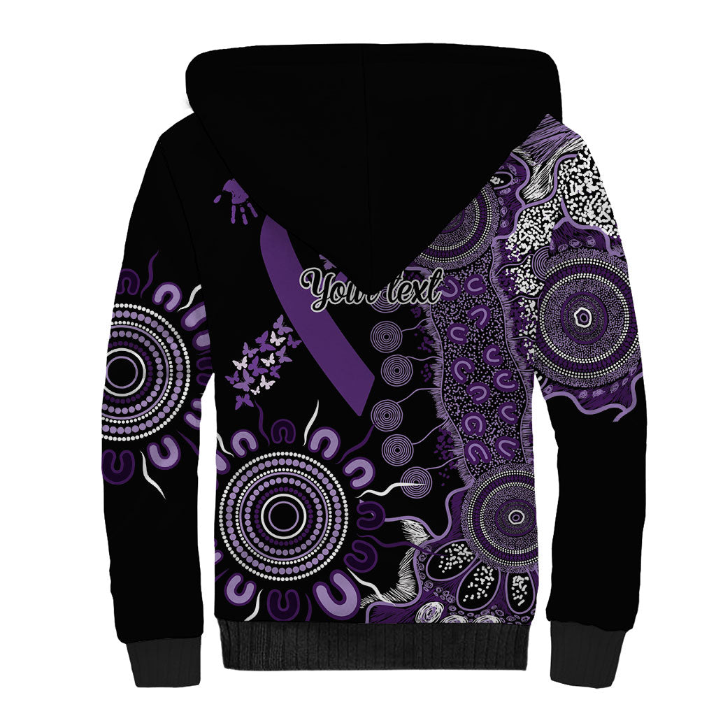 Memories Matter Alzheimers Support Personalised Sherpa Hoodie Aboriginal Ribbon Dot Painting