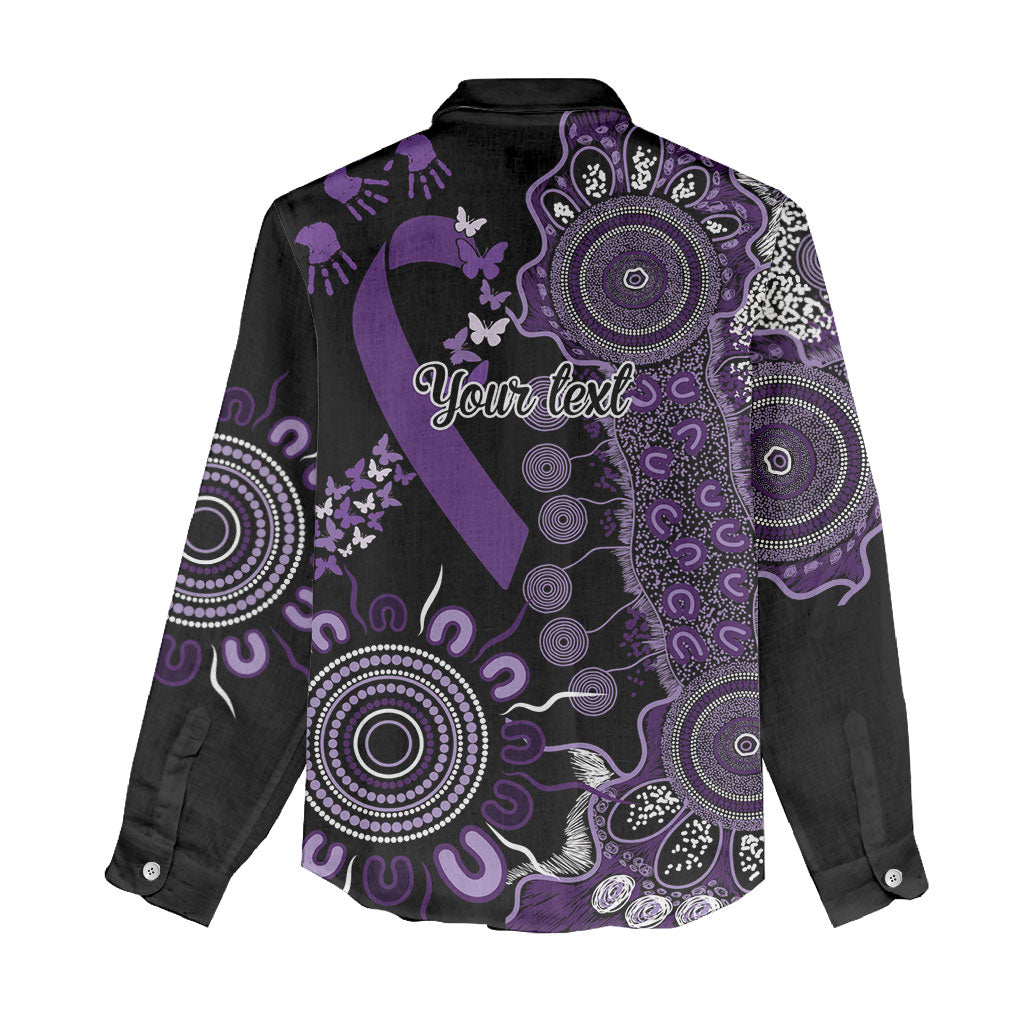 Memories Matter Alzheimers Support Personalised Women Casual Shirt Aboriginal Ribbon Dot Painting