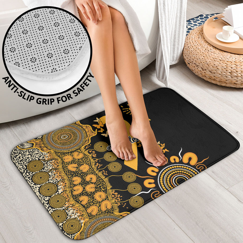 Hope For Childhood Cancer Support Personalised Bathroom Set Aboriginal Gold Ribbon Dot Painting