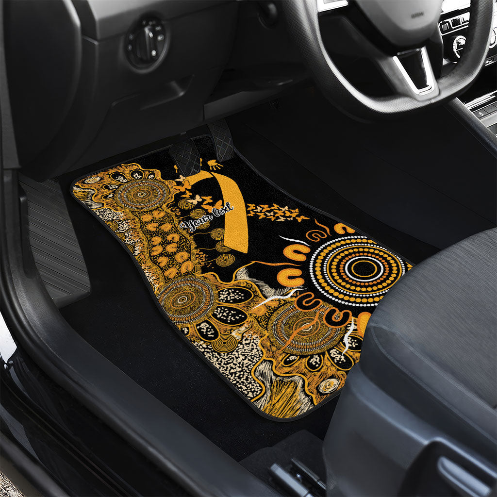 Hope For Childhood Cancer Support Personalised Car Mats Aboriginal Gold Ribbon Dot Painting