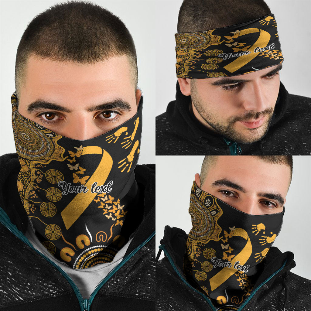Hope For Childhood Cancer Support Personalised Neck Gaiter Aboriginal Gold Ribbon Dot Painting