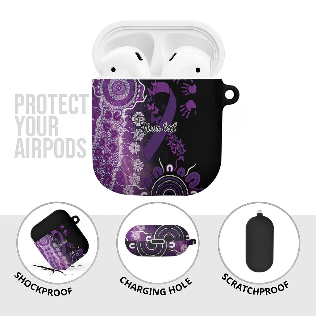 Australia Domestic Violence Support Personalised AirPods Case Aboriginal Ribbon Dot Painting