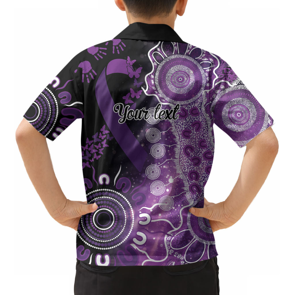 Australia Domestic Violence Support Personalised Kid Hawaiian Shirt Aboriginal Ribbon Dot Painting