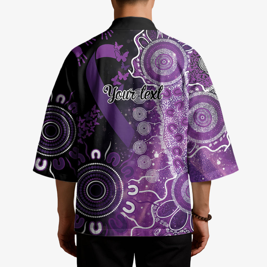 Australia Domestic Violence Support Personalised Kimono Aboriginal Ribbon Dot Painting