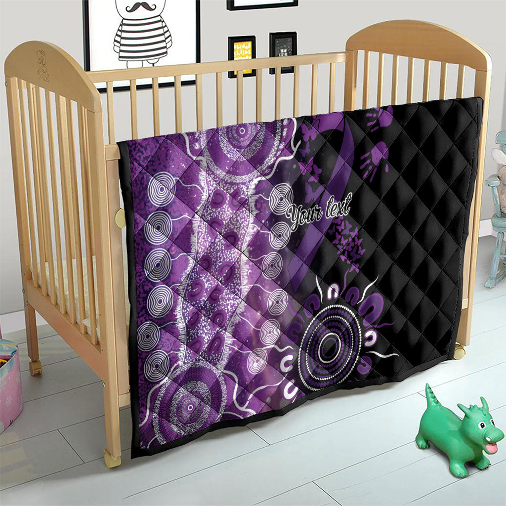 Australia Domestic Violence Support Personalised Quilt Aboriginal Ribbon Dot Painting