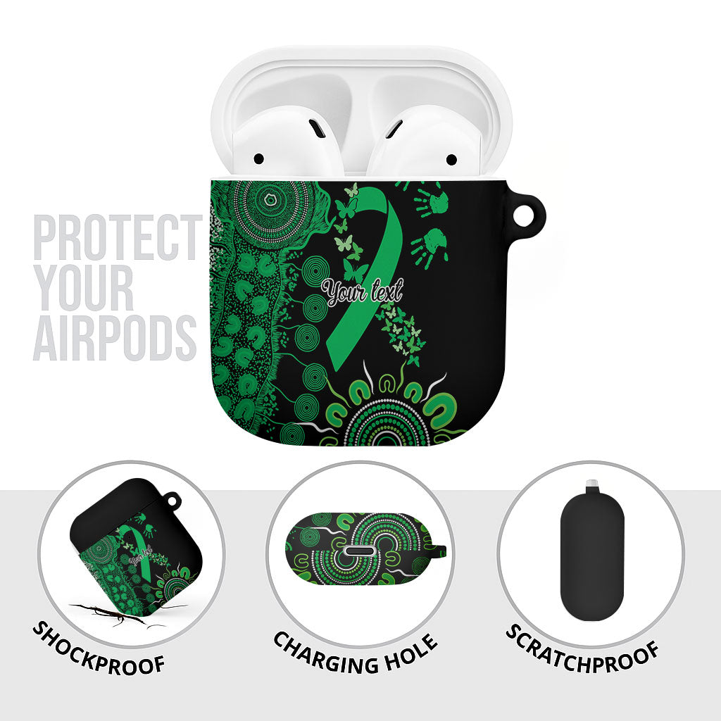 Australia Minority Mental Health Support Personalised AirPods Case Aboriginal Ribbon Dot Painting