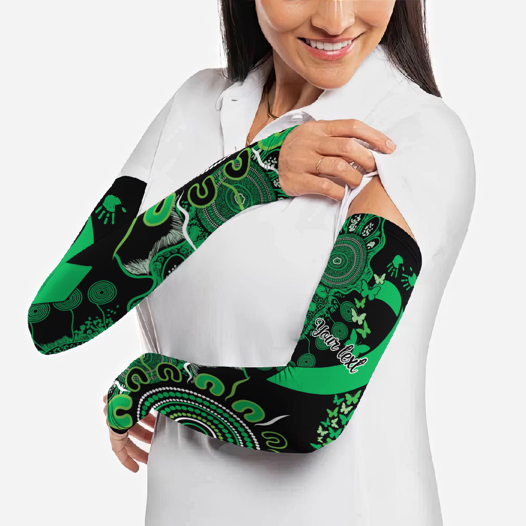Australia Minority Mental Health Support Personalised Arm Sleeves Aboriginal Ribbon Dot Painting