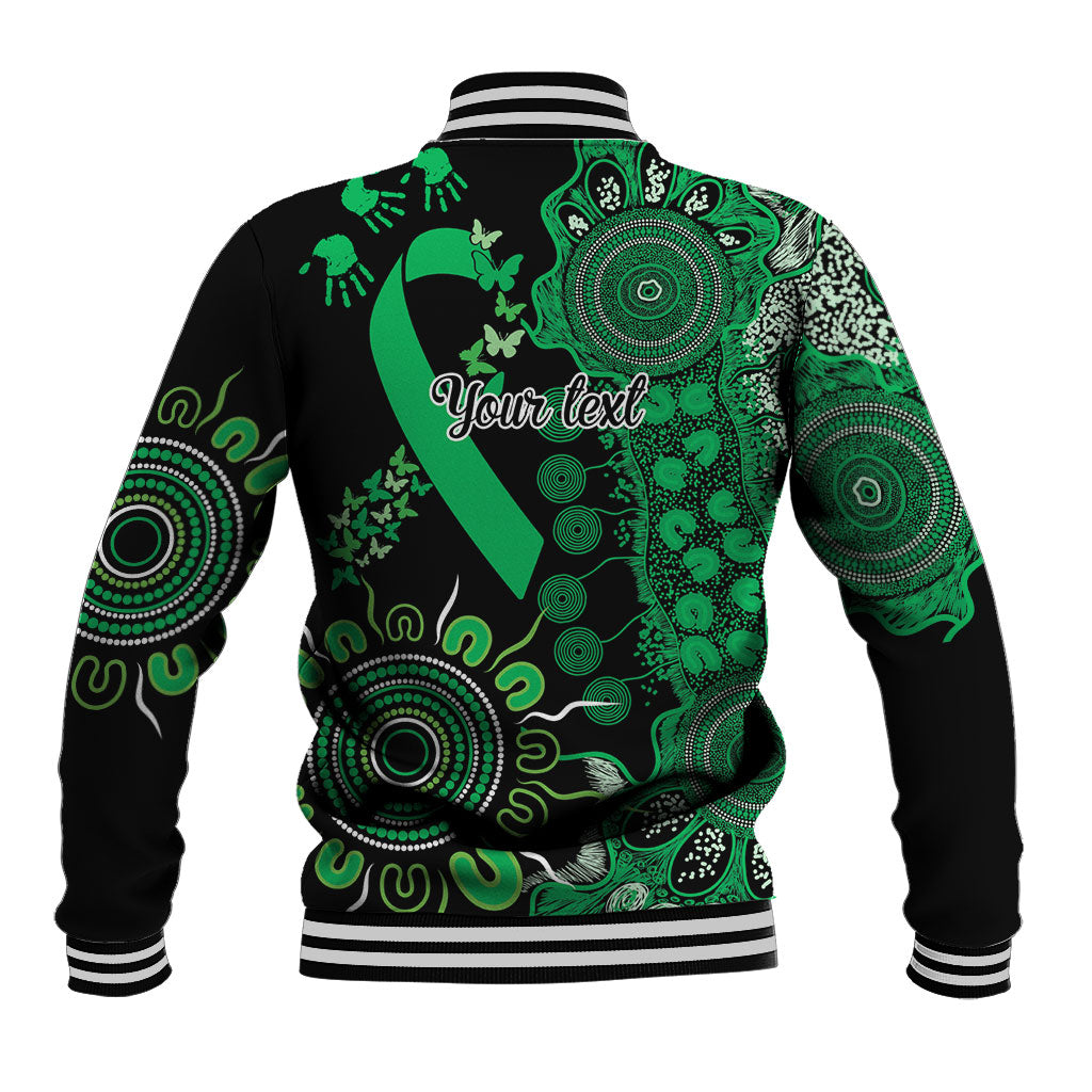 Australia Minority Mental Health Support Personalised Baseball Jacket Aboriginal Ribbon Dot Painting